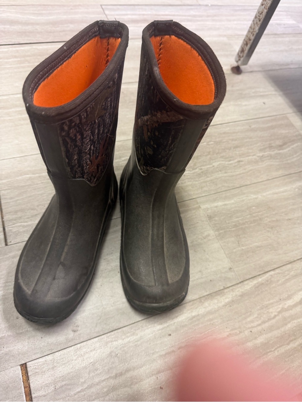 Kids Waterproof Outdoor Boots with High-Visibility Orange Lining